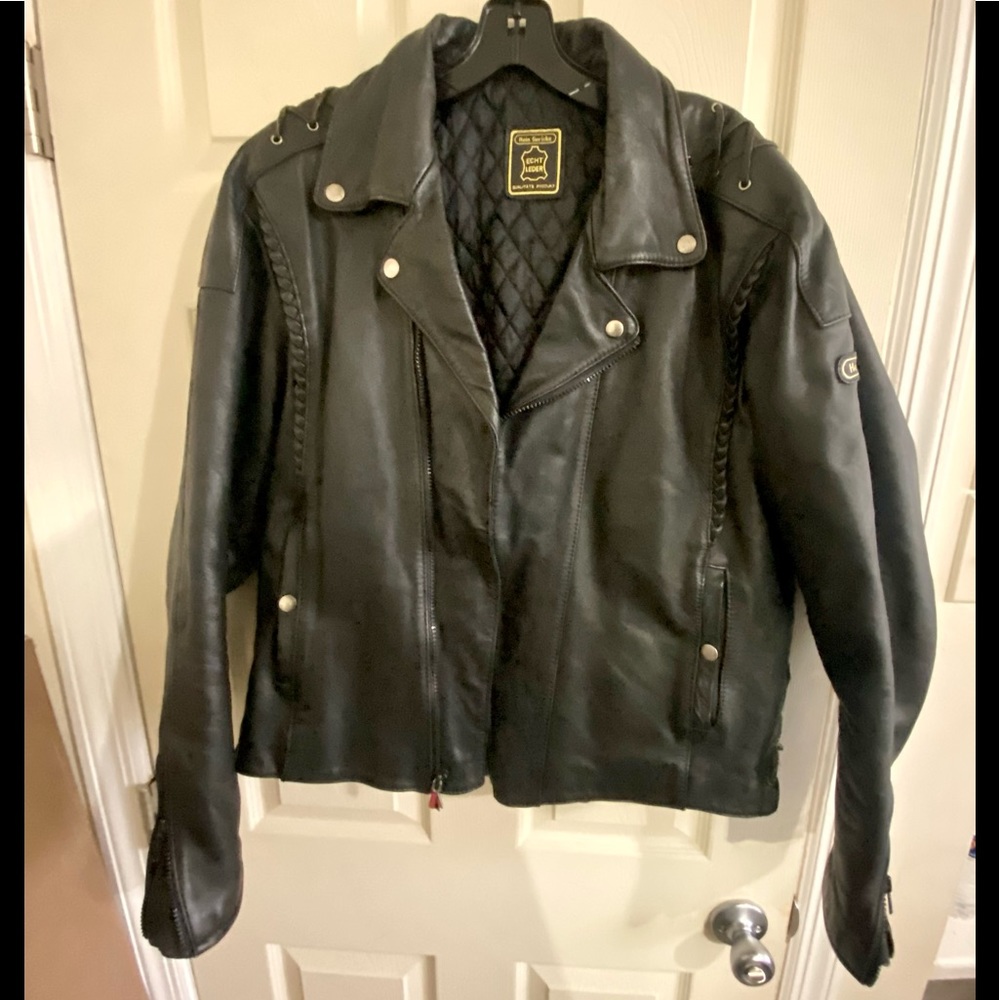 Men’s vintage leather motorcycle jacket, size 46 (m-l)